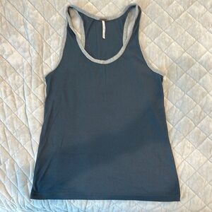 Free People Gray Fitted Sleeveless Tank Top